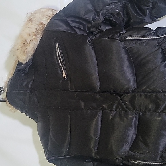 Spyder Puffer Jacket Insulated Quilted Full Zip Winter Coat SP Black down filled - Picture 4 of 10